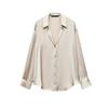 Spring New Women's Clothing Lapel Silk Satin Texture Classic Vertical Shirt 2074580 2074140