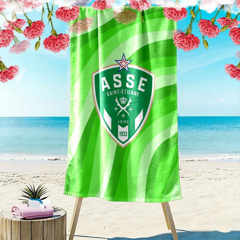 AS Saint-Étienne Print Beach Towel, Large Soft Quick Dry Towel for Beach Camping Swimming