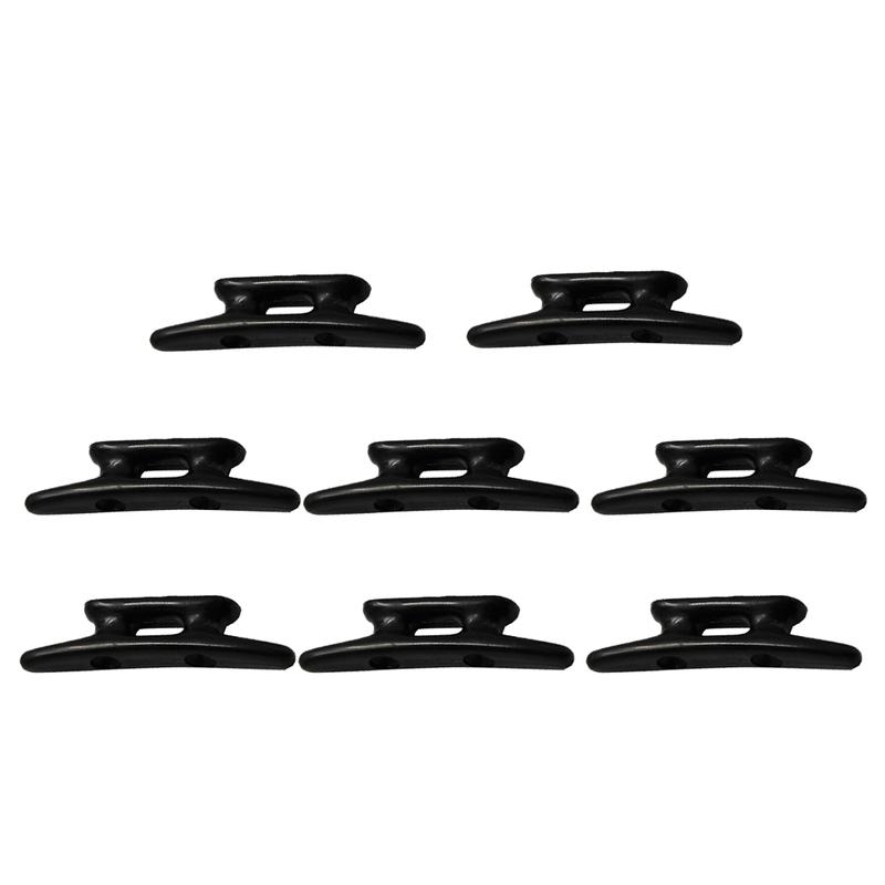8 Pieces 3' Black Nylon Closed Base Marine Boat & Dock 3 inch Cleat