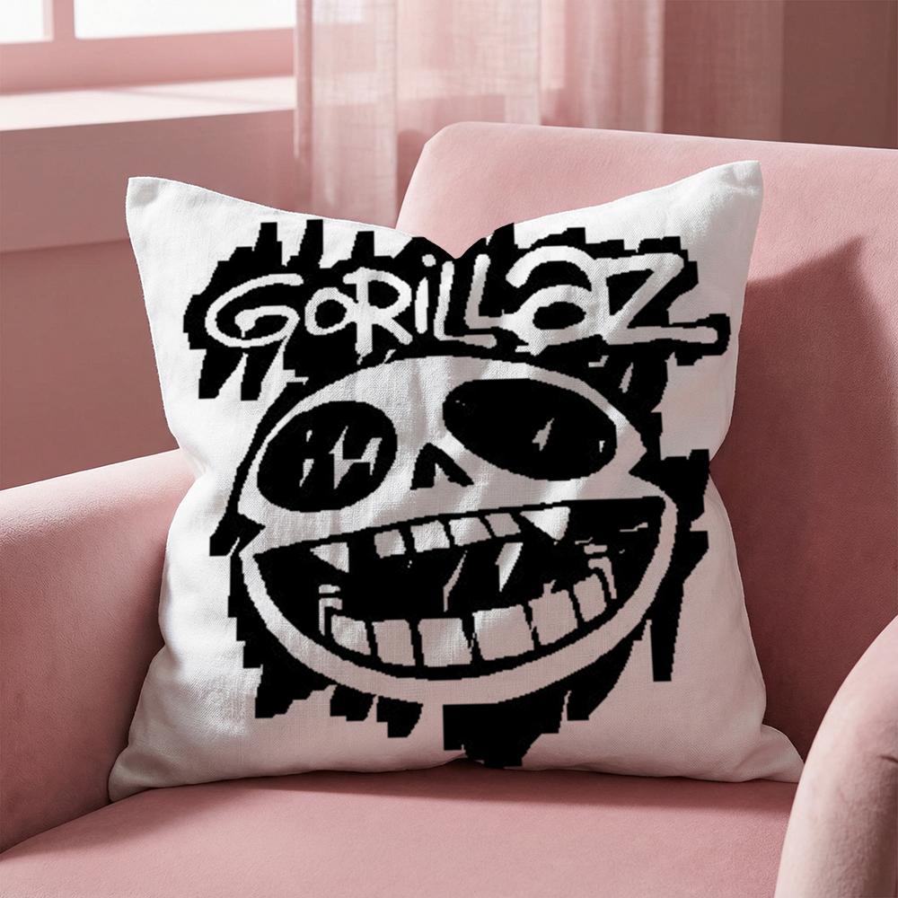 Band Cool G-Gorillaz Cushion Cover Multi-Scene Pillow Cover for Home & Car - Reversible, Soft & Durable for Daily Use