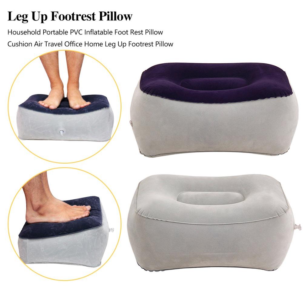 Air Travel Feet Almohada Leg Up Relaxing Pillow Foot Rest Pillow PVC Inflatable Soft Footrest