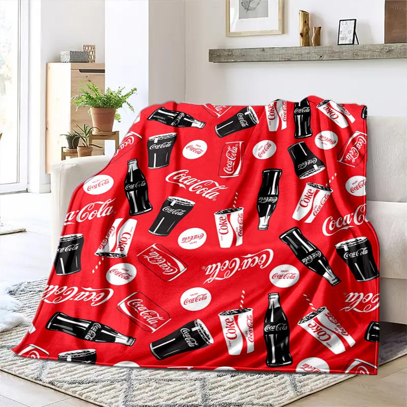 Christmas gift Halloween themed cola beverage Coca Cola blanket soft home furnishing nap decoration four seasons warm Sherpa blanket U6