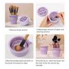Portable Folding Makeup Brush Cleaner Cup Purple Silicone Scrubber Pad  Sponge and puff cleaning
