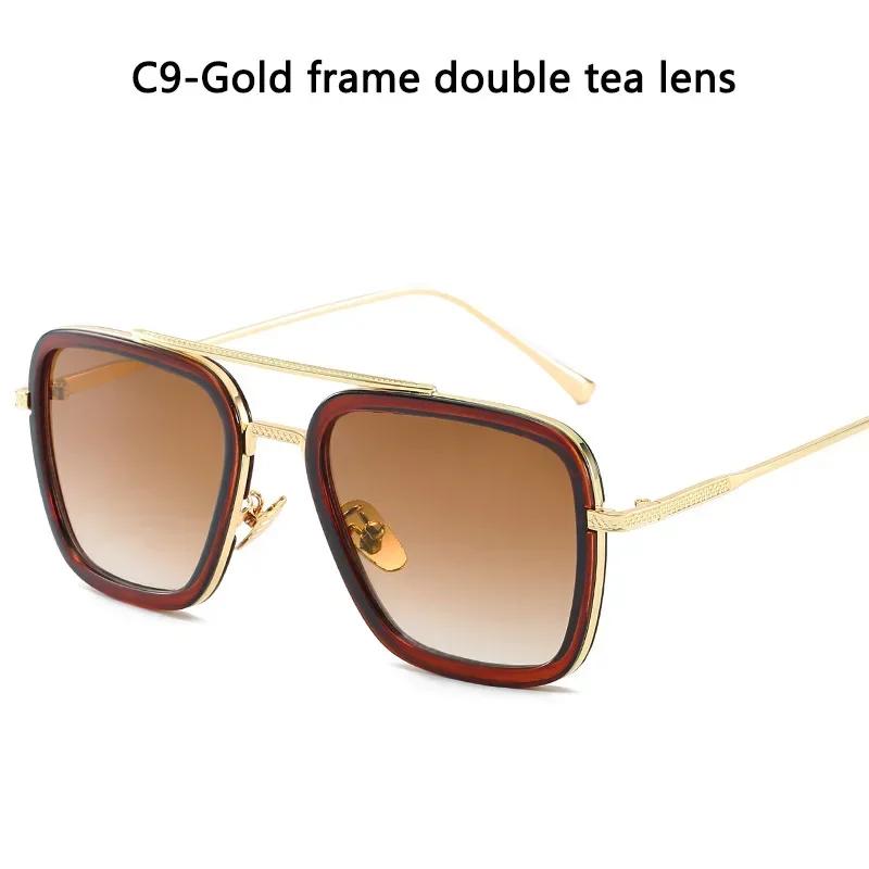 Роскошные мужские солнцезащитные очки в стиле стимпанк, солнцезащитные очки Tony Stark Iron Man, винтажные металлические очки, солнцезащитные очки в стиле стимпанк Uv400 для мужчин Gafas