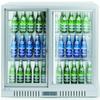 Барный холодильник с 2 раздвижными дверями LED 150 л 160 Вт 90x52x84 см - серебристый