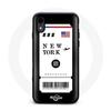 iPhone XS Case New York Plane Ticket