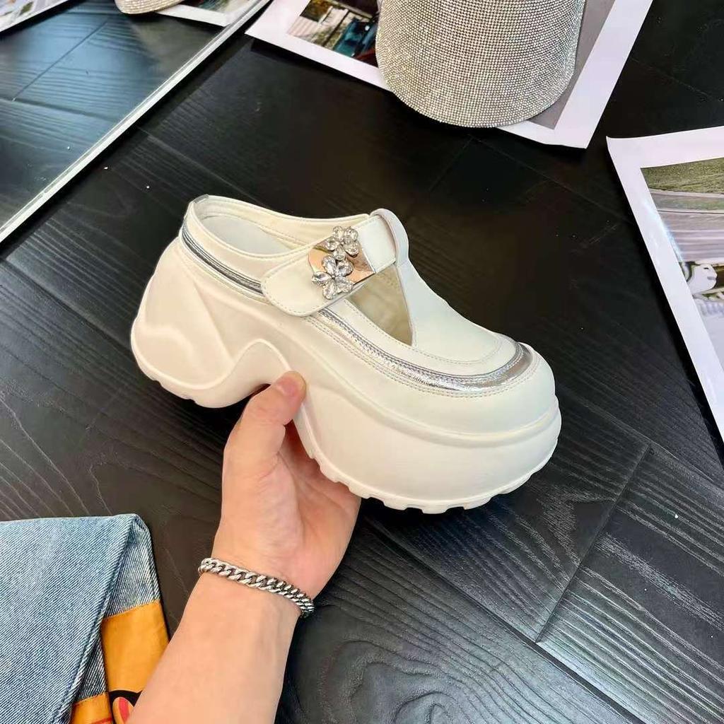 2025 New Summer Casual Fashion Muffin Women's Shoes Platform Heightening Slippers Women's Lazy Bag Head Wear-resistant Super Soft