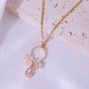 Fashion Zirconia Butterfly Pendant Necklaces for Women Sparkling Stainless Steel Necklace Jewelry Wedding Accessories