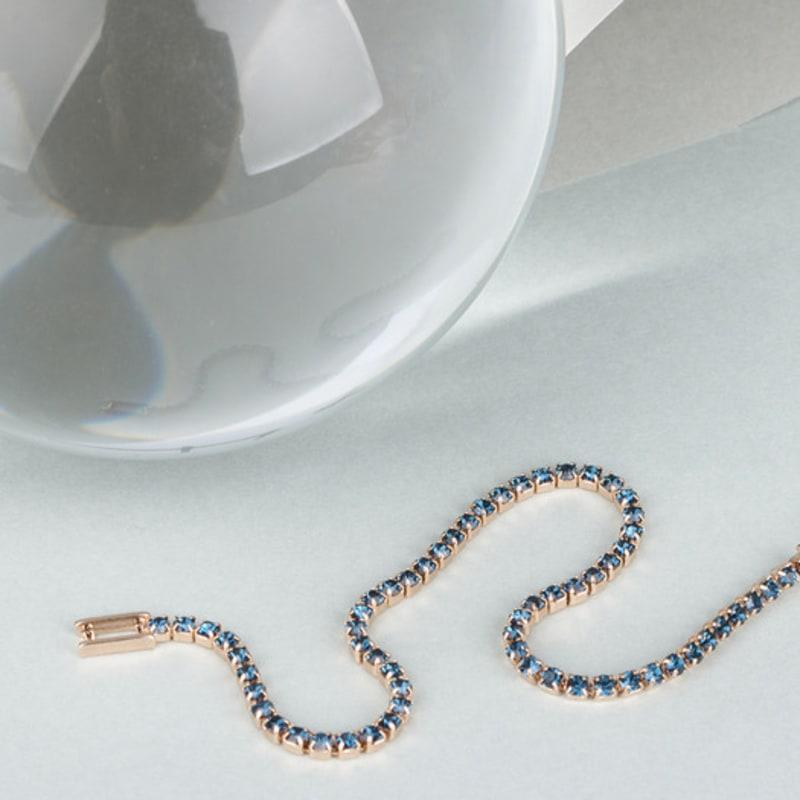 AUGUST ALICE Deep Blue Crystal Line Bracelet_Champagne Gold