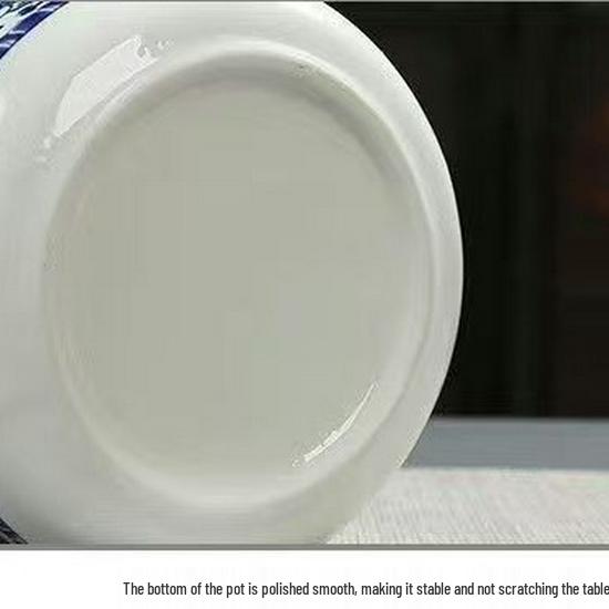 Blue & White Large Capacity Ceramic Teapot - High Temp Resistant, Retro Style, Single Large Size, Ideal for Water Brewing.