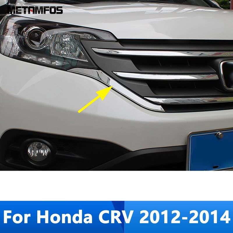 For Honda CRV CR-V 2012 2013 2014 Chrome Front Bumper ert Grille Racing Grill Strip Cover Trim Sticker Car Accessories