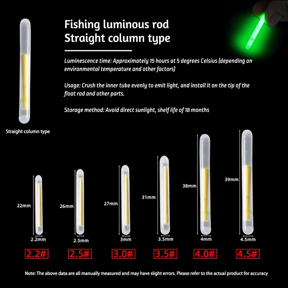 Fishing Float Light Stick Fireflies Fluorescent Light Glowing Float Rod Lights Glow Stick Fishing Accessories 100/500/1000pcs