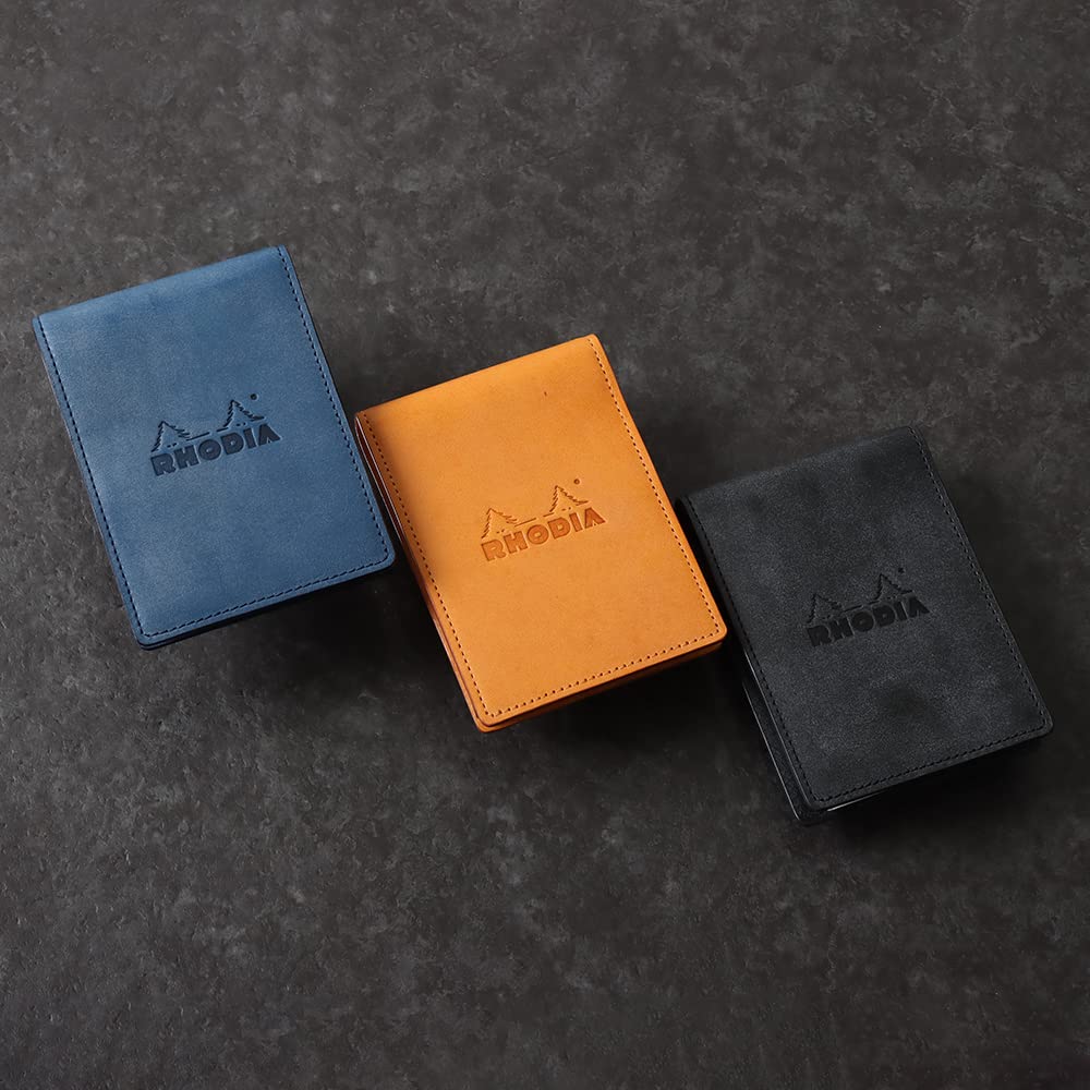 RHODIA Mini 3-Ring System Organizer (11x8cm, 11mm Ring Diameter, Cowhide Leather) Chic Orange Cf11ogz01-or