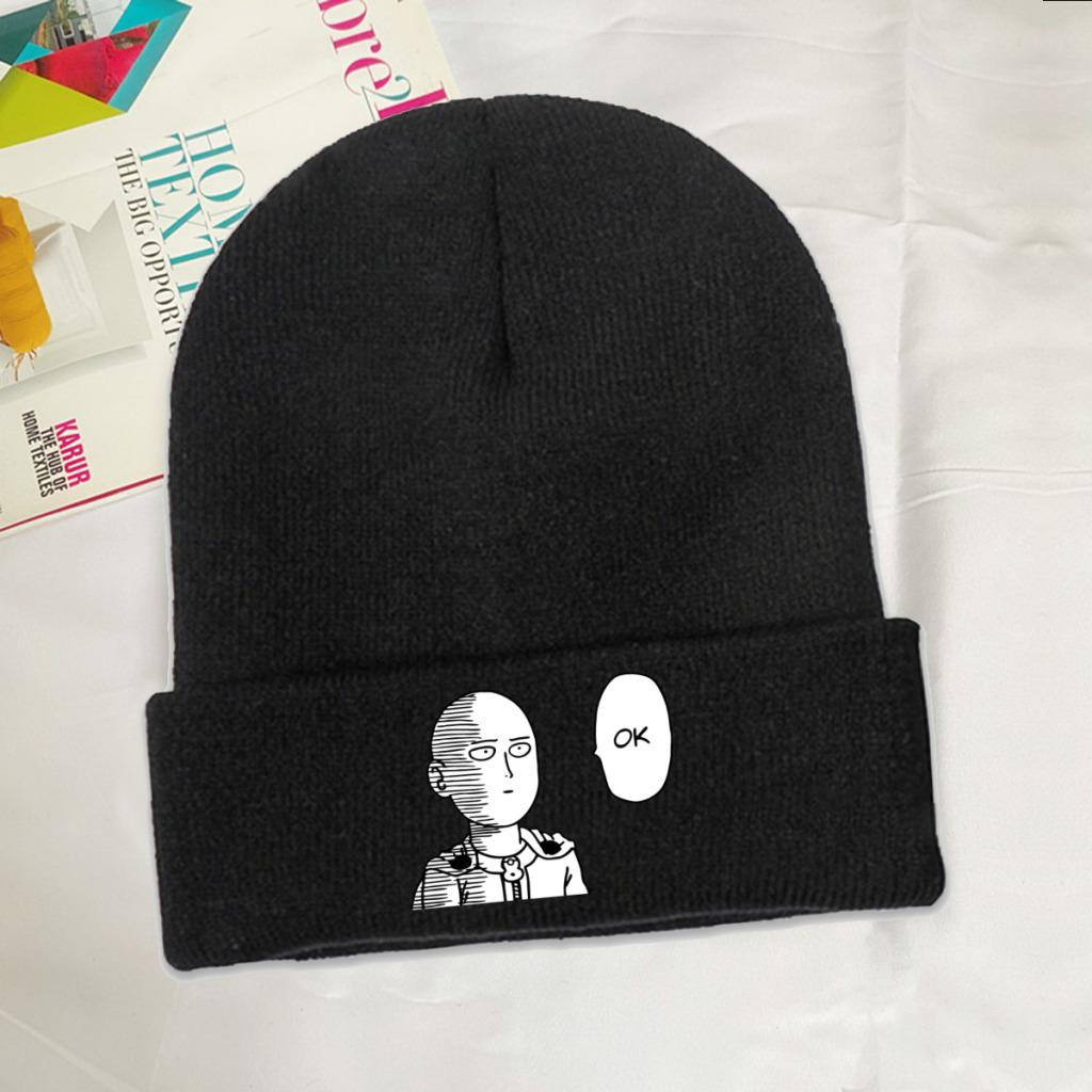 Вязаная шапка One Punch Man, женские шапки унисекс, осенне-зимние шапки Сайтама OPM Oppai, вязаная крючком шапка-дыня в стиле аниме Манга