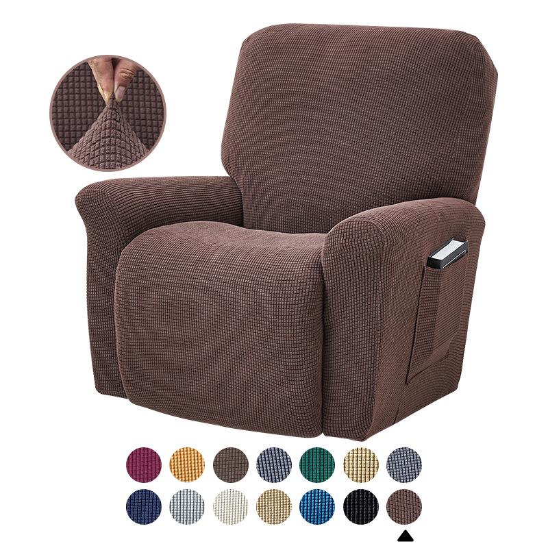 Split Jacquard Recliner Cover Elastic Lazy Boy Chair Sofa Covers Stretch Spandex Couch Slipcovers Armchair Case Solid Color