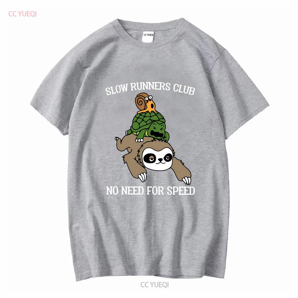 New Listingsloth Snail And Turtle Slow Runners Club No Need For Speed Funny Unisexs T Shirt Vintage Washed Fashion