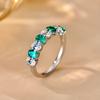 New Women's Fashion Popular Green Ring Temperament Simple Exquisite Welfare Color Treasure Small Fresh Care Party Accessories