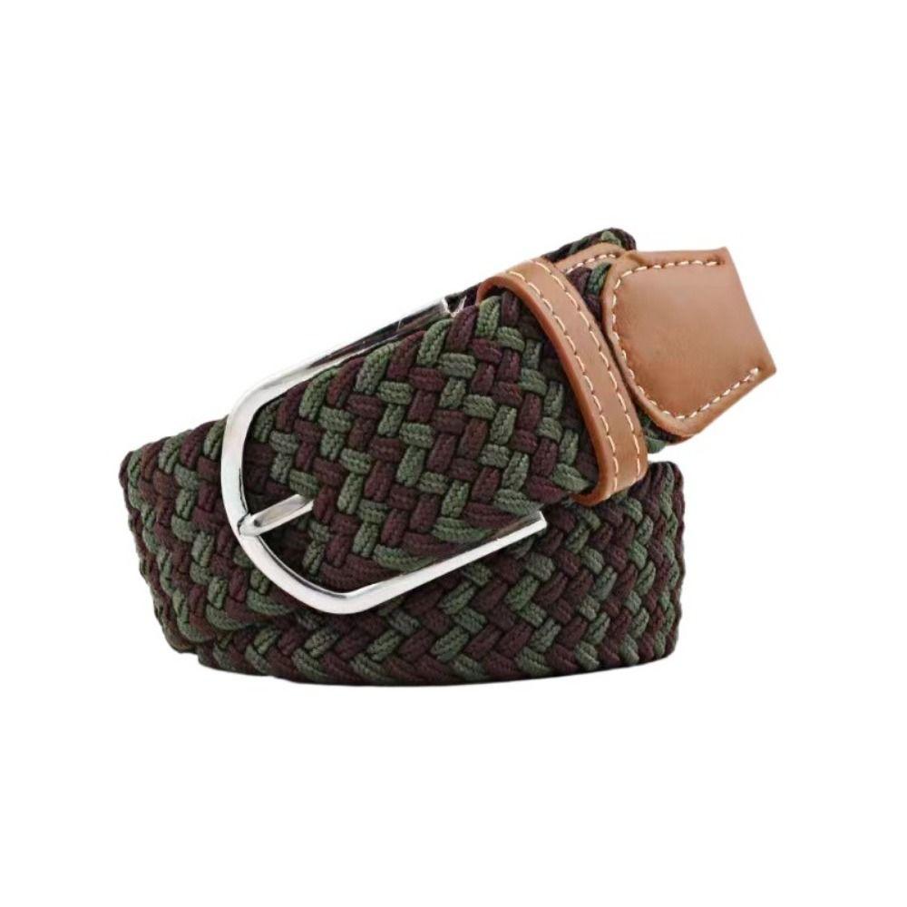 Adjustable Stretch Woven Belt Multicolored Men's Waistband Casual Elastic Braided Belt  Women