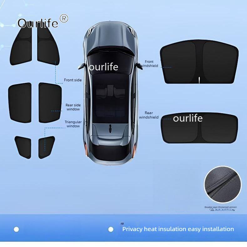 For IM Motors LS6 MG IM6 2026 2025Car Black Sunshade Side Window Privacy Curtains Front Rear Sunscreen Heat Insulation Sunshield