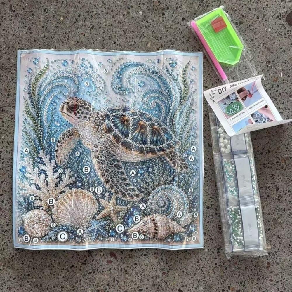 Coastal Style Ocean Theme Pearl Art DIY Kit Sparkling Ocean  Art Set  Wall Decoration