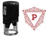 Printtoo Office Канцелярские товары R-40 Trinagle Swirl Border P Alphabet Monogram Initial Self Inking Rubber