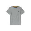 Solid Color Logo Embroidered Casual Slim Fit Crew Neck Short Sleeve T-Shirt Men Tops Medium-Heather-Gray A2EKJ-052