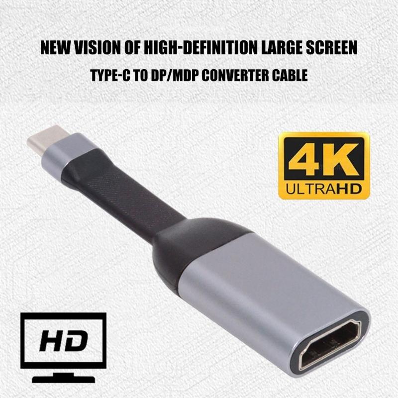 Плоский кабель USB C к HDTV Адаптер Type C к HDTV 4K@60Hz Синхронизация Видео и Звука Конвертер Экрана Теплоотвод
