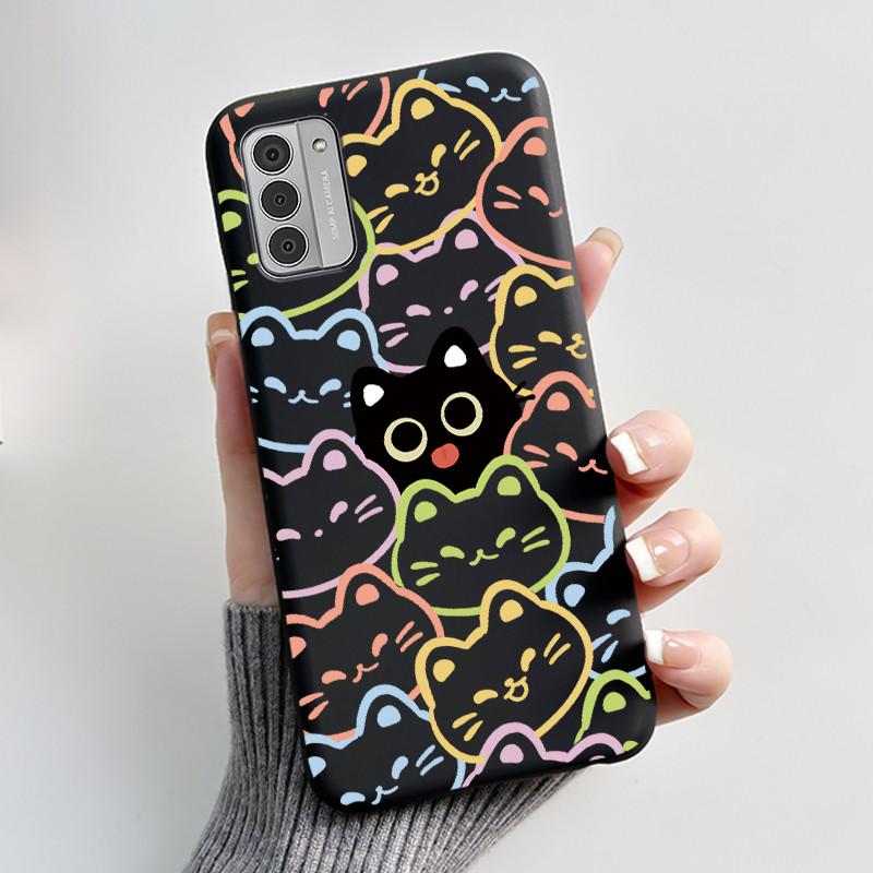 Чехол для Nokia G42 G310 5G Корпус Роскошный Милый Кролик Любовь Смешной Мультяшный Мягкий Силикон Черный ТПУ Защитный Чехол для Телефона Задняя Крышка