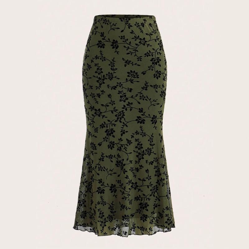 Women's Body-hugging Fishtail Skirt A Fashionable and Sexy Printed Skirt for Spring and Summer