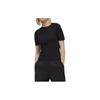 Solid Color Round Neck Short Sleeve T-Shirt Women Tops Black HY1249