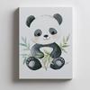 Poster Cute Panda Among Leaves Poster Cute Panda Among Leaves, 30X40 Cm, Black Aluminum Frame, 230 Gsm Matte Paper