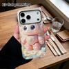 Чехол для телефона: Плоский 2D дизайн, подходящий для защитного чехла iPhone 18 17 16 15 14 13 Pro, розовый маленький робот, идеальный подарок на Рождество и Хэллоуин
