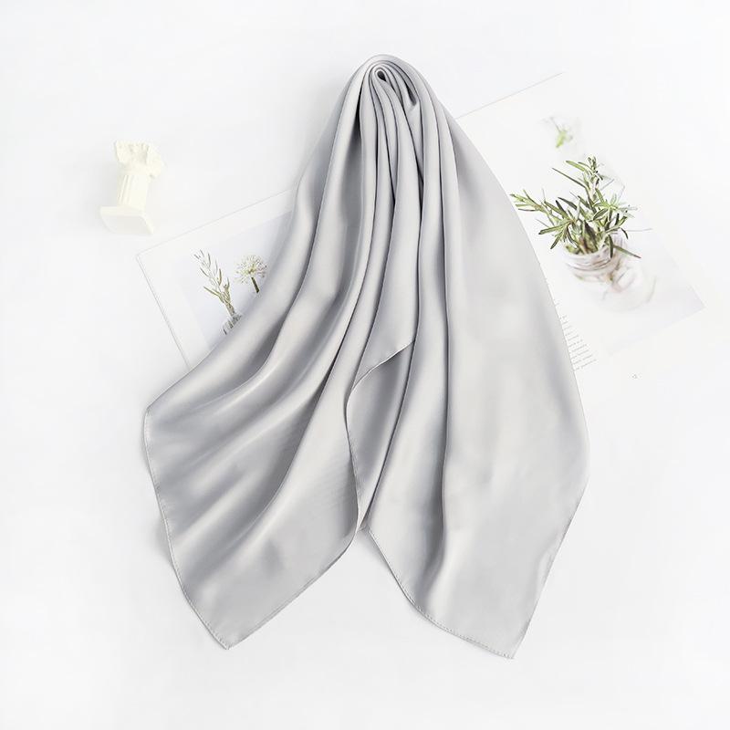 70cm*70cm Headband Neck Scarf For Women Small Shawls Cute Handkerchief Bandana Head Scarfs Female Black White Green Solid Colors