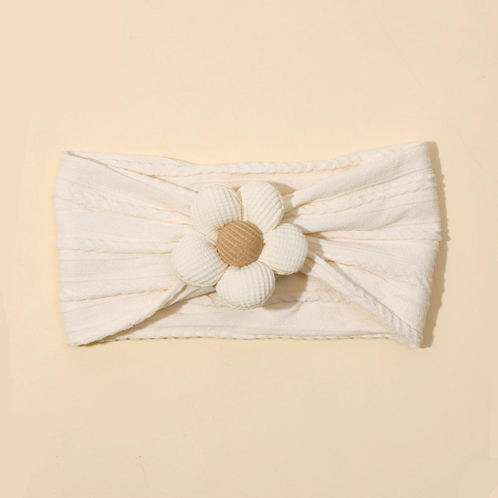 Мягкий нейлоновый платок, 1 шт., подходит для новорожденных девочек, повязка на голову с цветком, эластичная повязка для волос, тюрбан, аксессуары для волос для малышей
