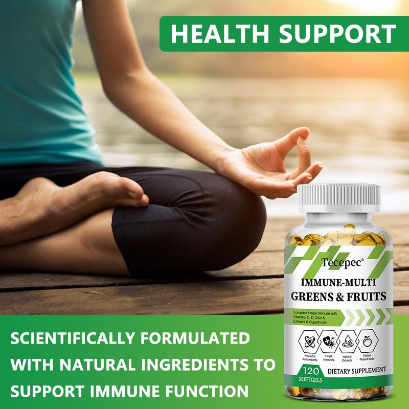 Immunity-Boosting Complex Green Vegetable and Fruit Tablets - 120 Capsules