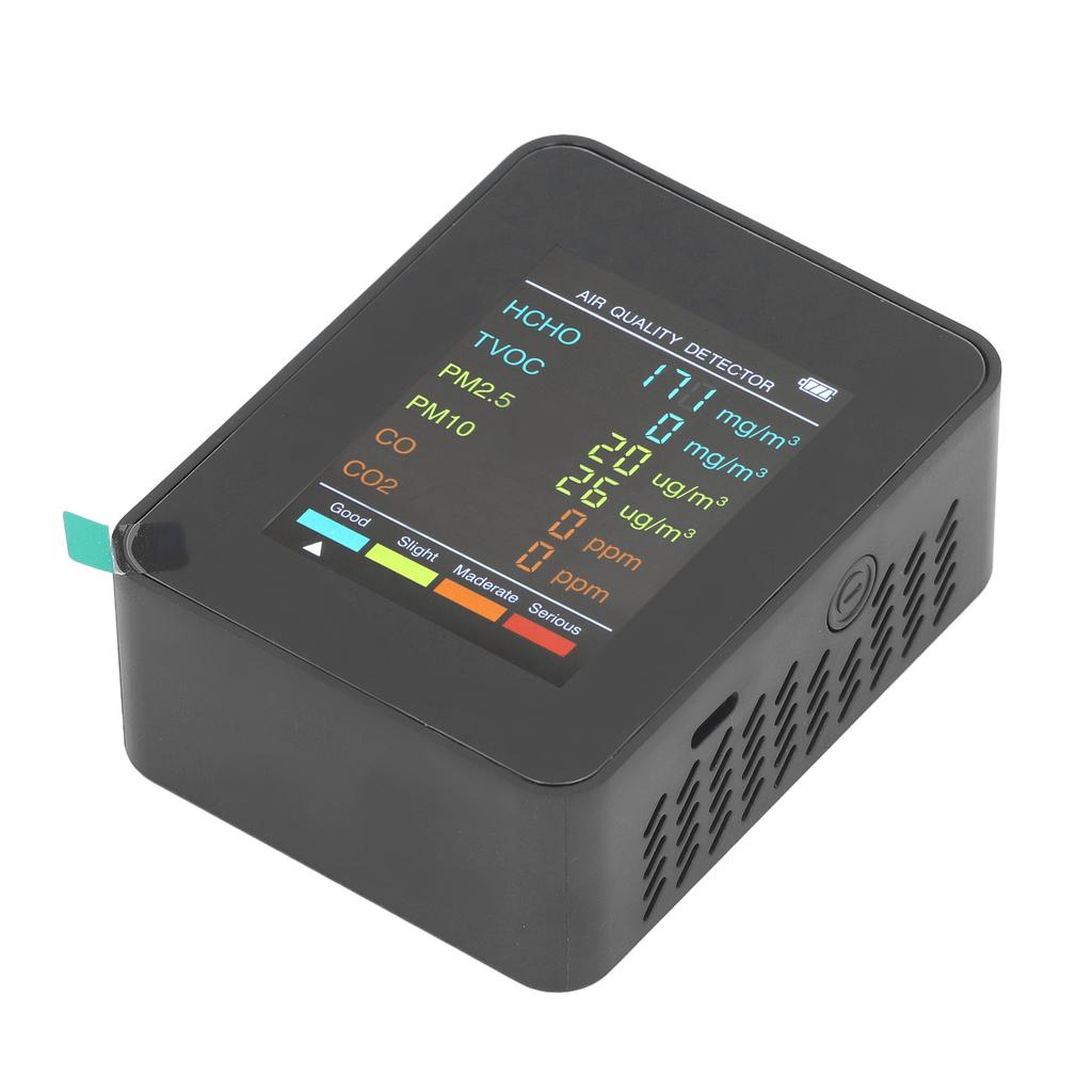 Монитор качества воздуха Портативный ЖК-экран с подсветкой CO2 TVOC HCHO PM2.5 Детектор PM10 с сигнализацией