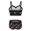 LittleForBig Lingerie Set Lace Ruffle Cotton Size M Women's 2-Piece [Sweet Rabbit] Pajamas, Black,
