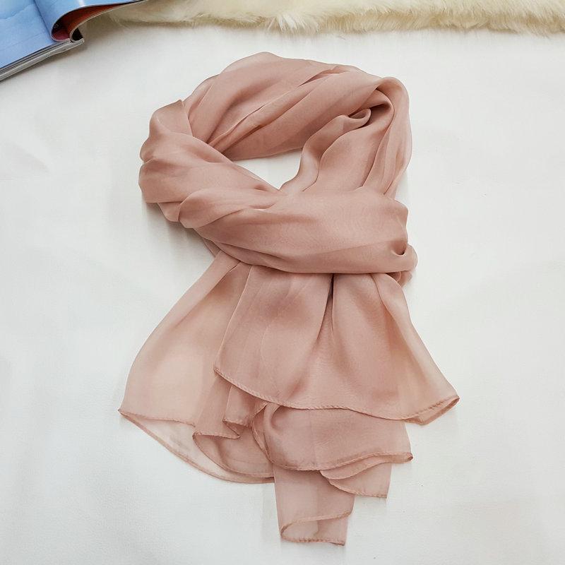 Элегантный шелковый шарф из шелка-тусса (mulberry silk) большого размера - Легкий аксессуар для четырех сезонов