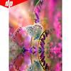 Алмазная картина Полный дисплей Бабочка и цветок Алмазная вышивка Полный круглый крестик