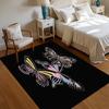 Soft Non-Slip Pastel Butterfly Area Rug with Colorful Trio Design on Black Background for Nursery Bedroom Living Room Decor