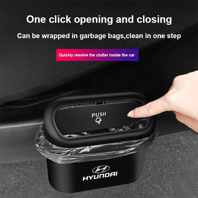 Portable Car Interior Trash Can Mobile Garbage Can With Lid For Hyundai Elantra Tucson Genesis Avante Grandeur Sonata Casper I40 XX43