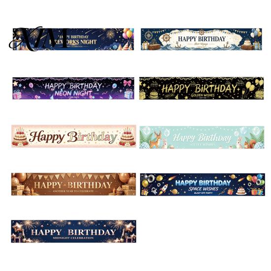 Outdoor Photo Background Large Happy Birthday Yard Banner Sign, 70 x 15 Inch Decoration Backdrop for Boys Girls Party Supplies Indoor Wall Hanging