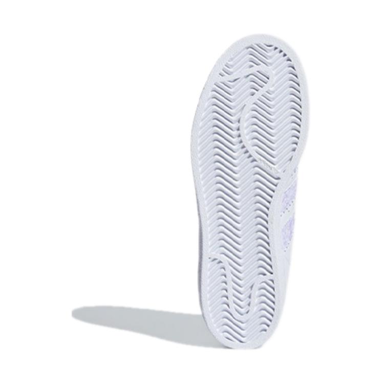 Adidas Оригинальные кроссовки Superstar с мыском-ракушкой, прочные низкие кеды для скейтбординга, детские кроссовки, белые, фиолетовые, CG6612