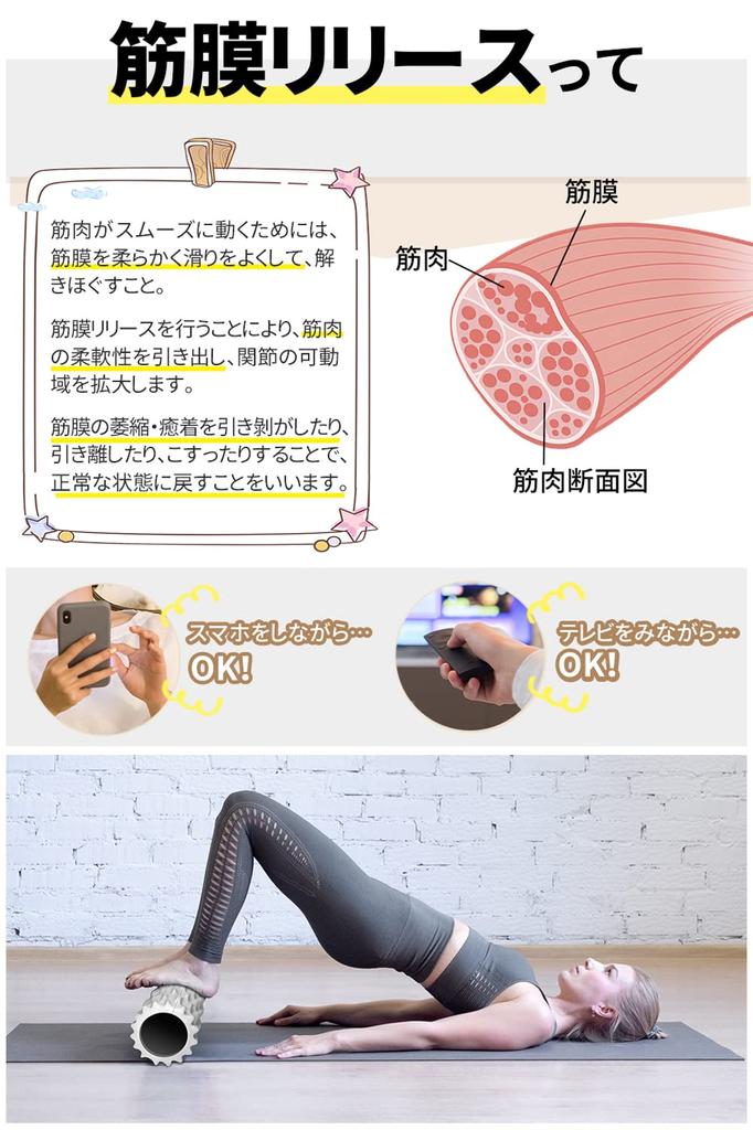 Из 2 больших и GetFit Fascia Roller Foam Roller Массажный ролик Kinmaku Roller Myofascial Release Roller Training Kinmaku Release Roller Stretching