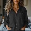 Женская модная однотонная повседневная рубашка с карманом на пуговицах и длинным рукавом