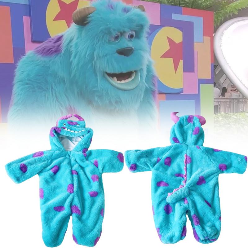 Adorable Baby Sullivan Monster Plush Onesie Thick Hooded Pajamas For Autumn Winter