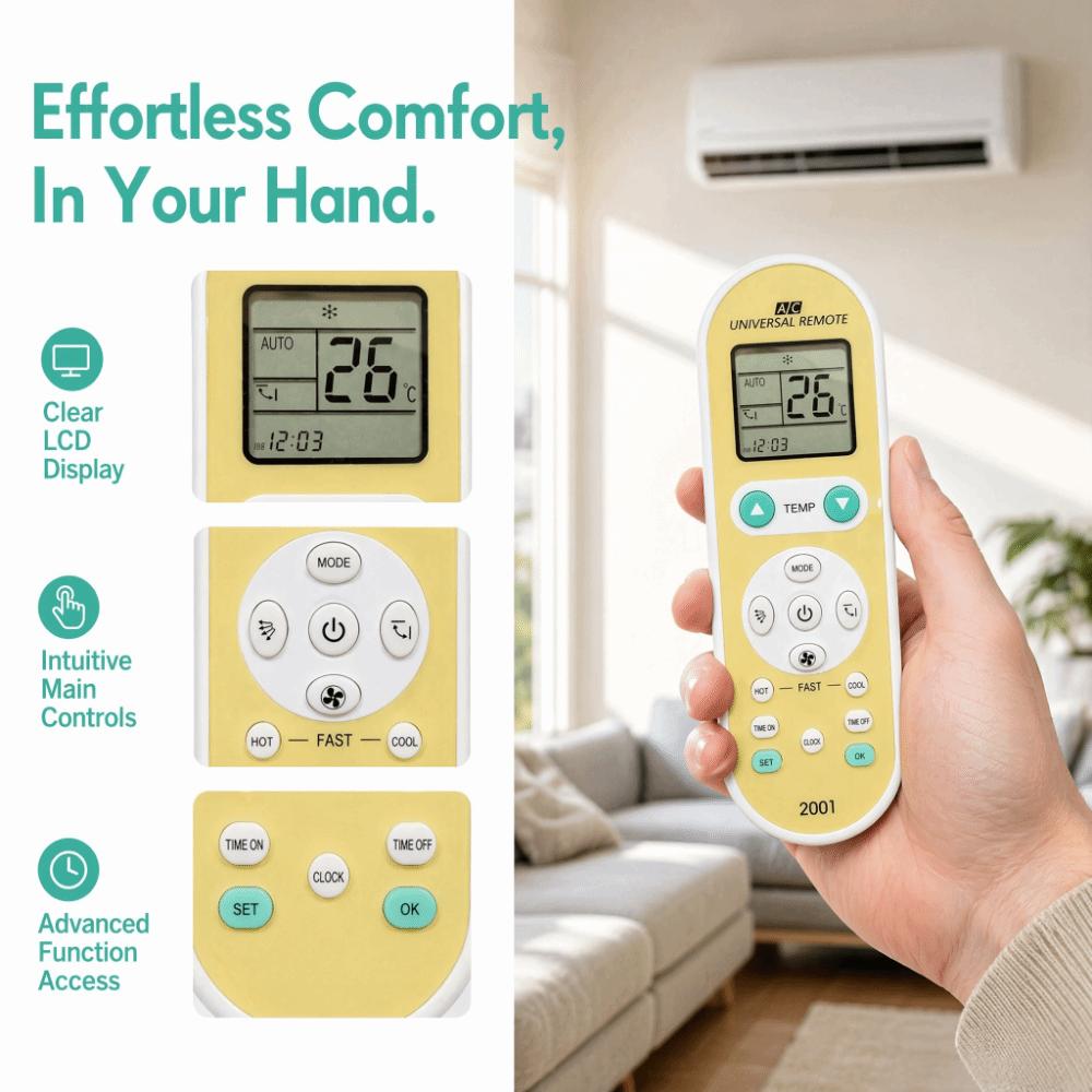 Easy Setup Universal AC Remote Controller Portable Air Conditioning Remote Household Use
