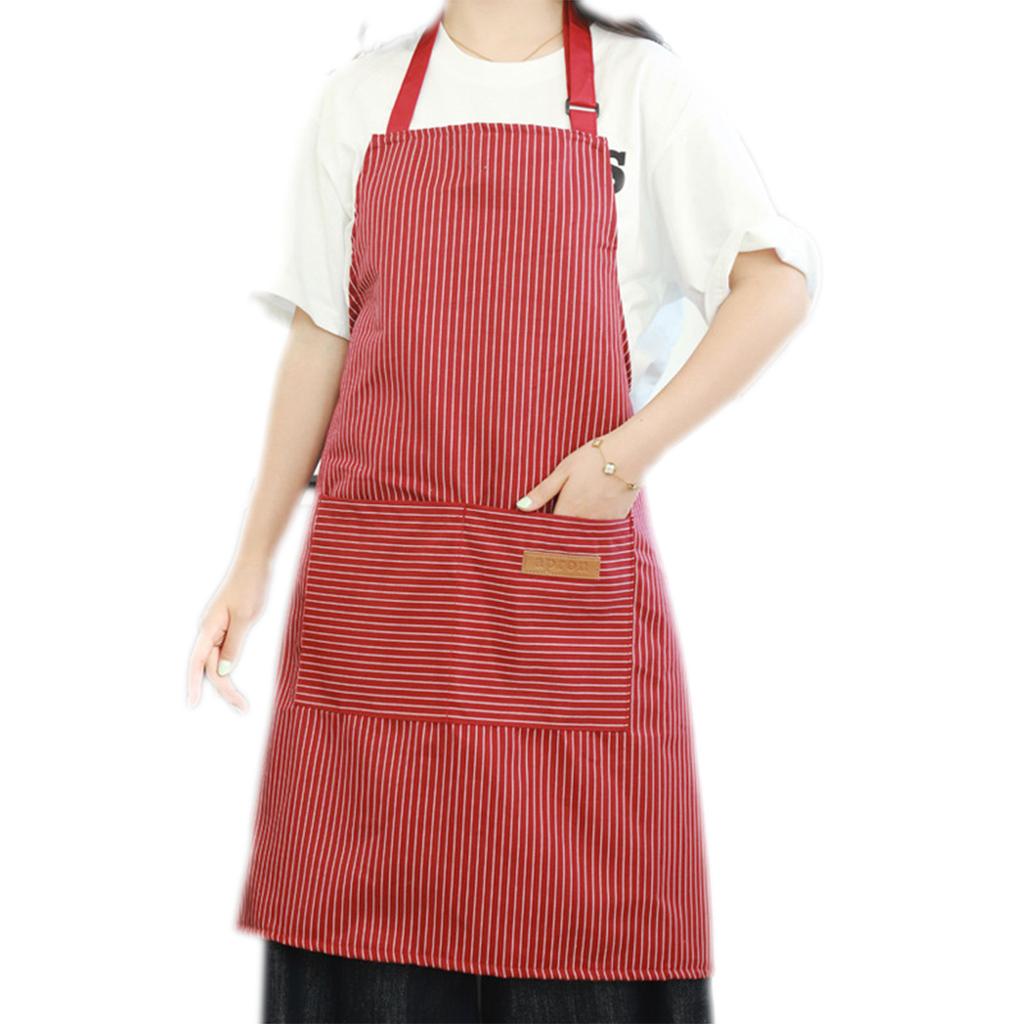 Stripe Bib Apron For Men Women Multifunctional Light Lace-up Apron For Home Kitchen