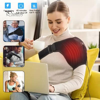 Подогреваемый плечевой бандаж с USB-разъемом, 3 температурных режима, регулируемый, для мужчин и женщин, болезненность, скованность, облегчение боли в плечах, электрический подогрев плечевого бандажа