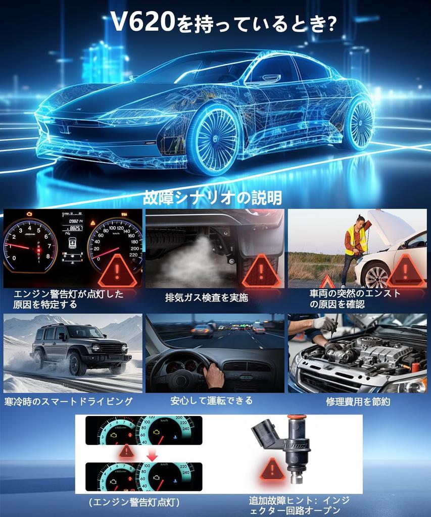 OBD2 Diagnostic OBD2 Fault Diagnostic Automotive Diagnostic Tool Code Upgraded Automotive Diagnostic Tool with Engine Warning Emissions Inspection